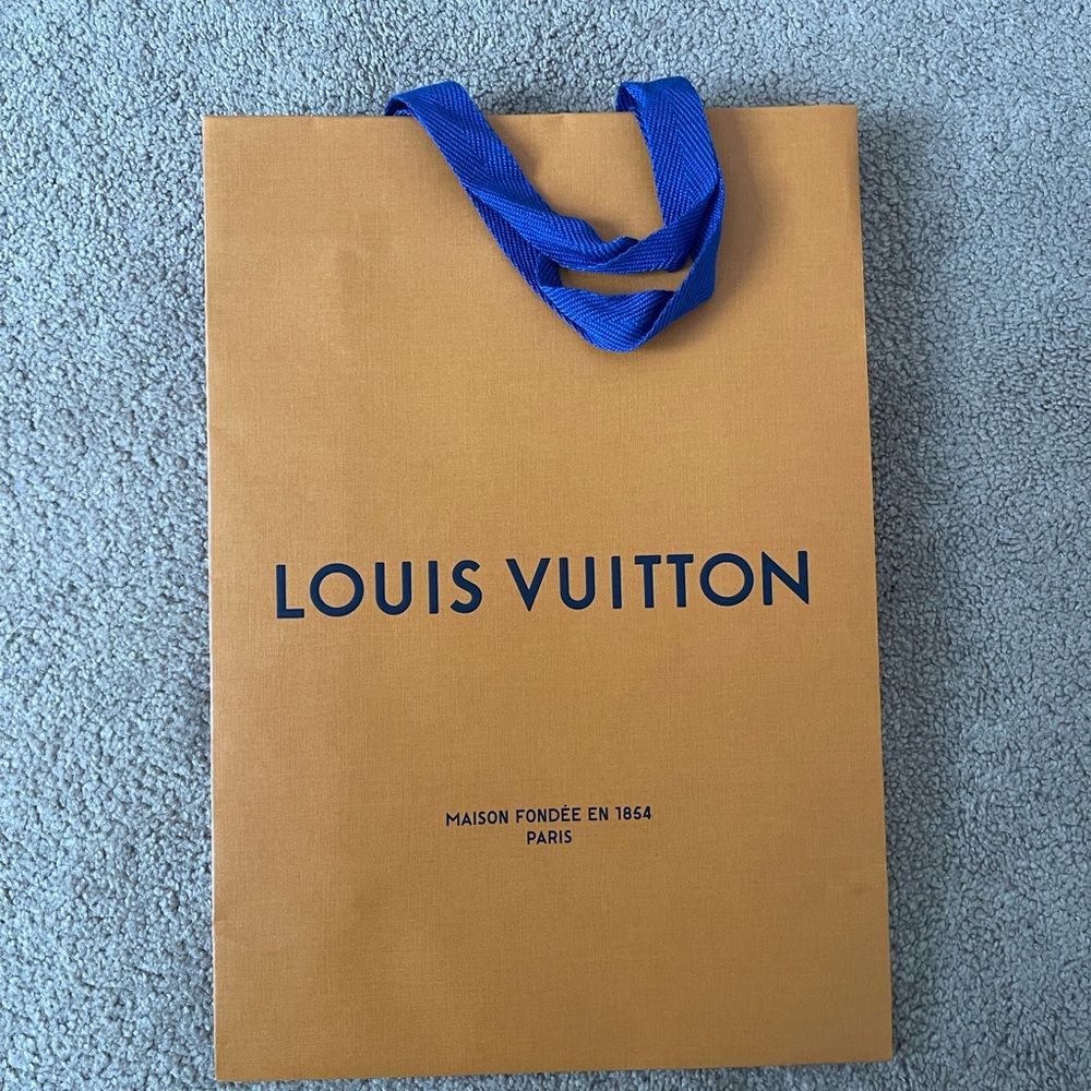 Louis Vuitton Tangerine Bag with Royal Blue Handles